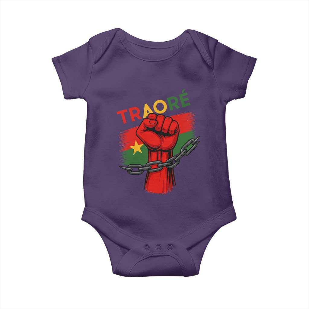 Traoré 2025 Burkina Faso Flag Baby Onesie Raised Fist Broken Chains