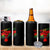 Traoré 2025 Burkina Faso Flag 4 in 1 Can Cooler Tumbler Raised Fist Broken Chains