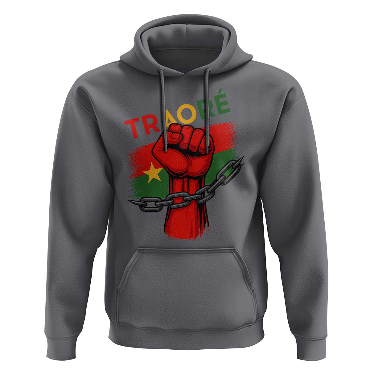 Traoré 2025 Burkina Faso Flag Hoodie Raised Fist Broken Chains