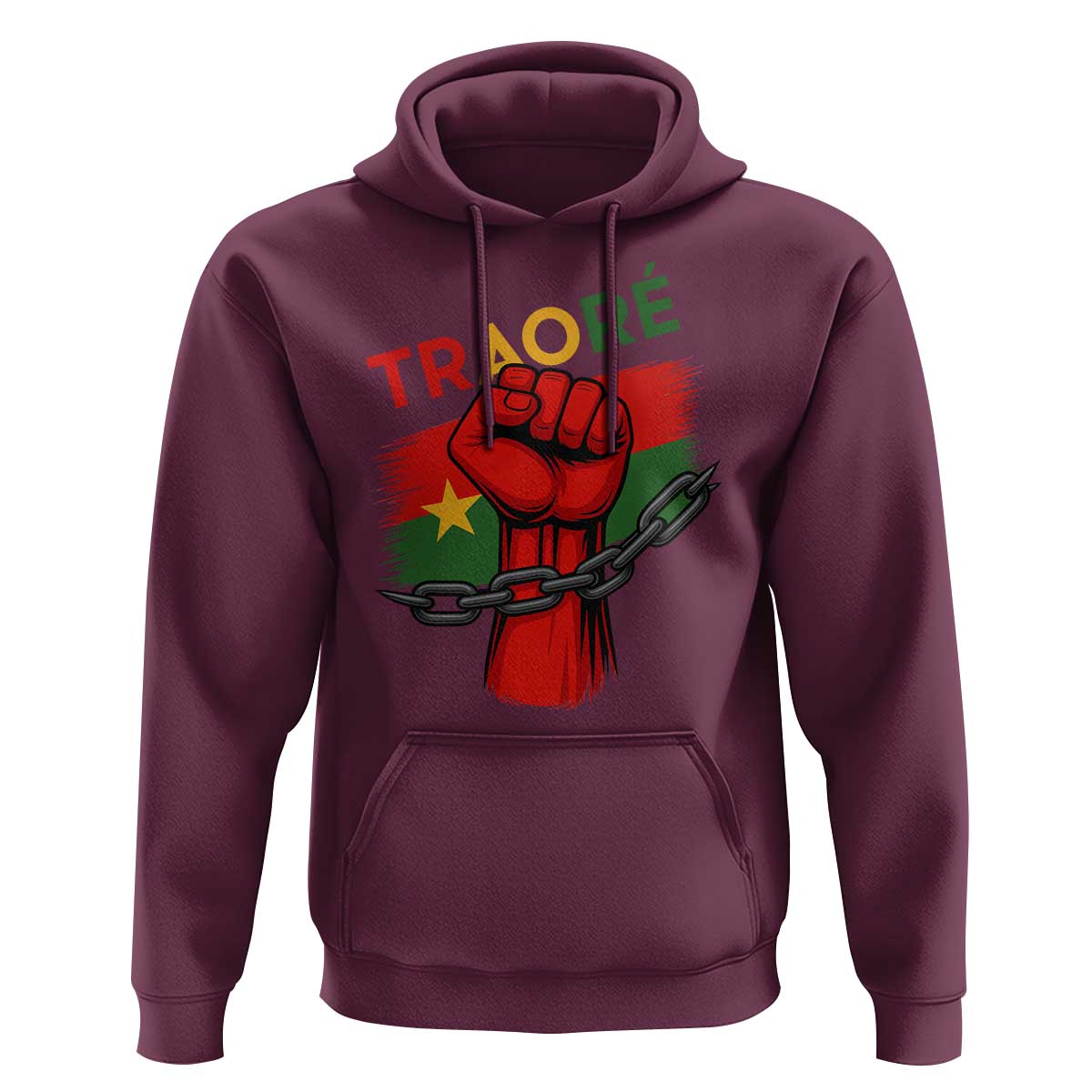 Traoré 2025 Burkina Faso Flag Hoodie Raised Fist Broken Chains