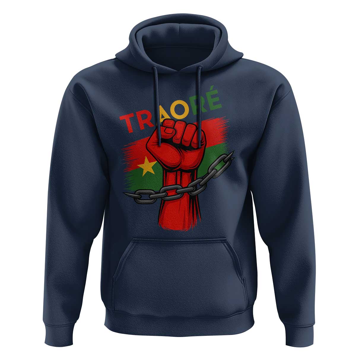 Traoré 2025 Burkina Faso Flag Hoodie Raised Fist Broken Chains