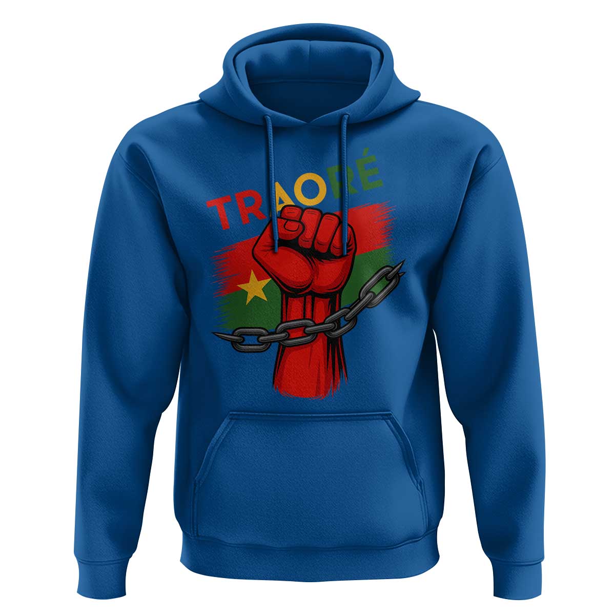 Traoré 2025 Burkina Faso Flag Hoodie Raised Fist Broken Chains