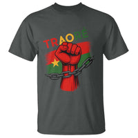 Traoré 2025 Burkina Faso Flag T Shirt Raised Fist Broken Chains