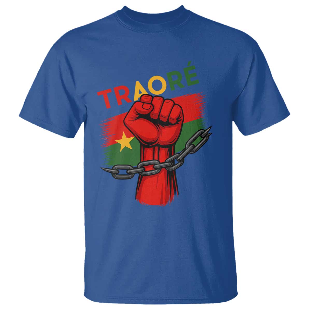 Traoré 2025 Burkina Faso Flag T Shirt Raised Fist Broken Chains