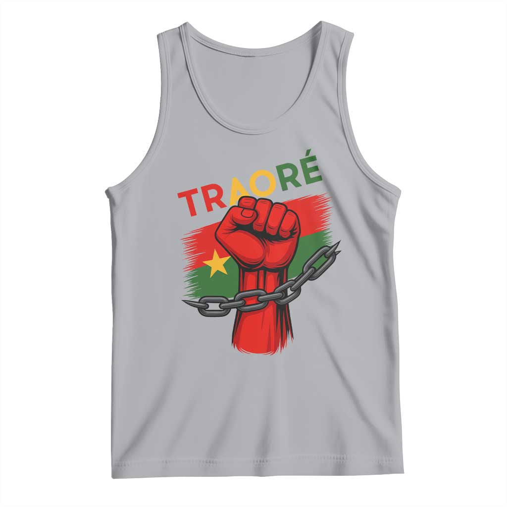 Traoré 2025 Burkina Faso Flag Tank Top Raised Fist Broken Chains