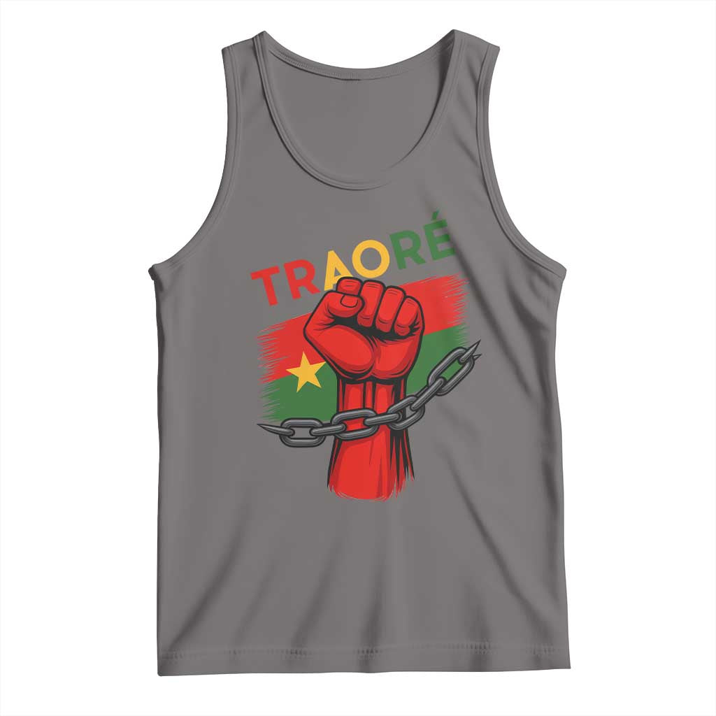 Traoré 2025 Burkina Faso Flag Tank Top Raised Fist Broken Chains