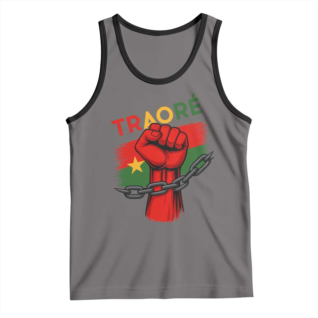 Traoré 2025 Burkina Faso Flag Tank Top Raised Fist Broken Chains