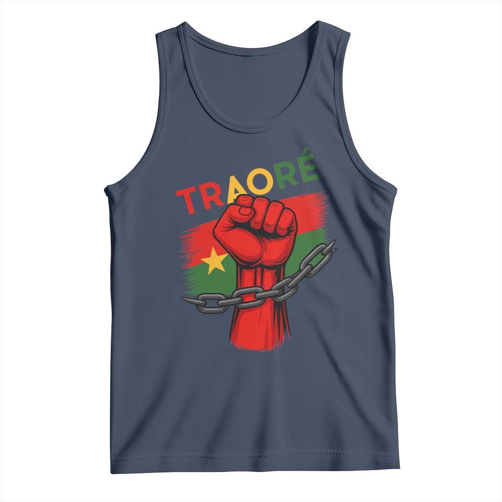 Traoré 2025 Burkina Faso Flag Tank Top Raised Fist Broken Chains