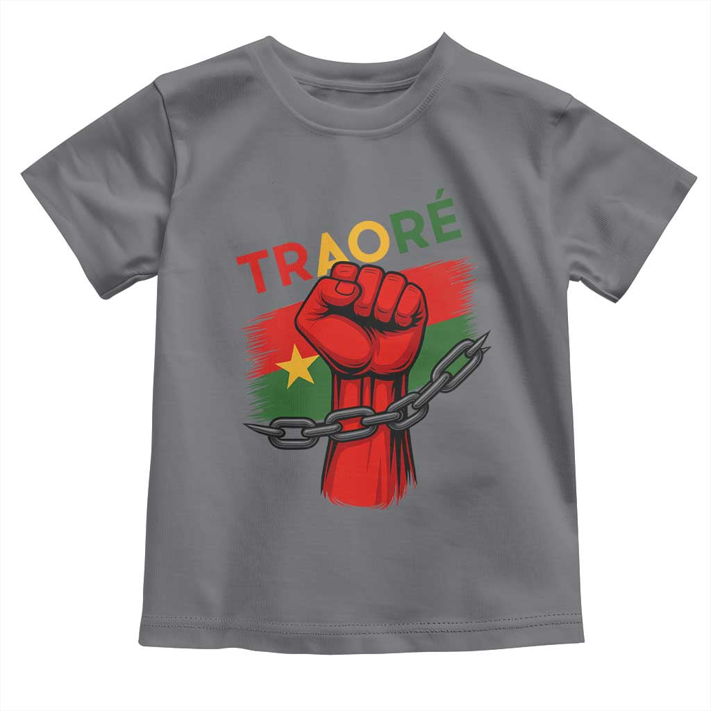 Traoré 2025 Burkina Faso Flag Toddler T Shirt Raised Fist Broken Chains