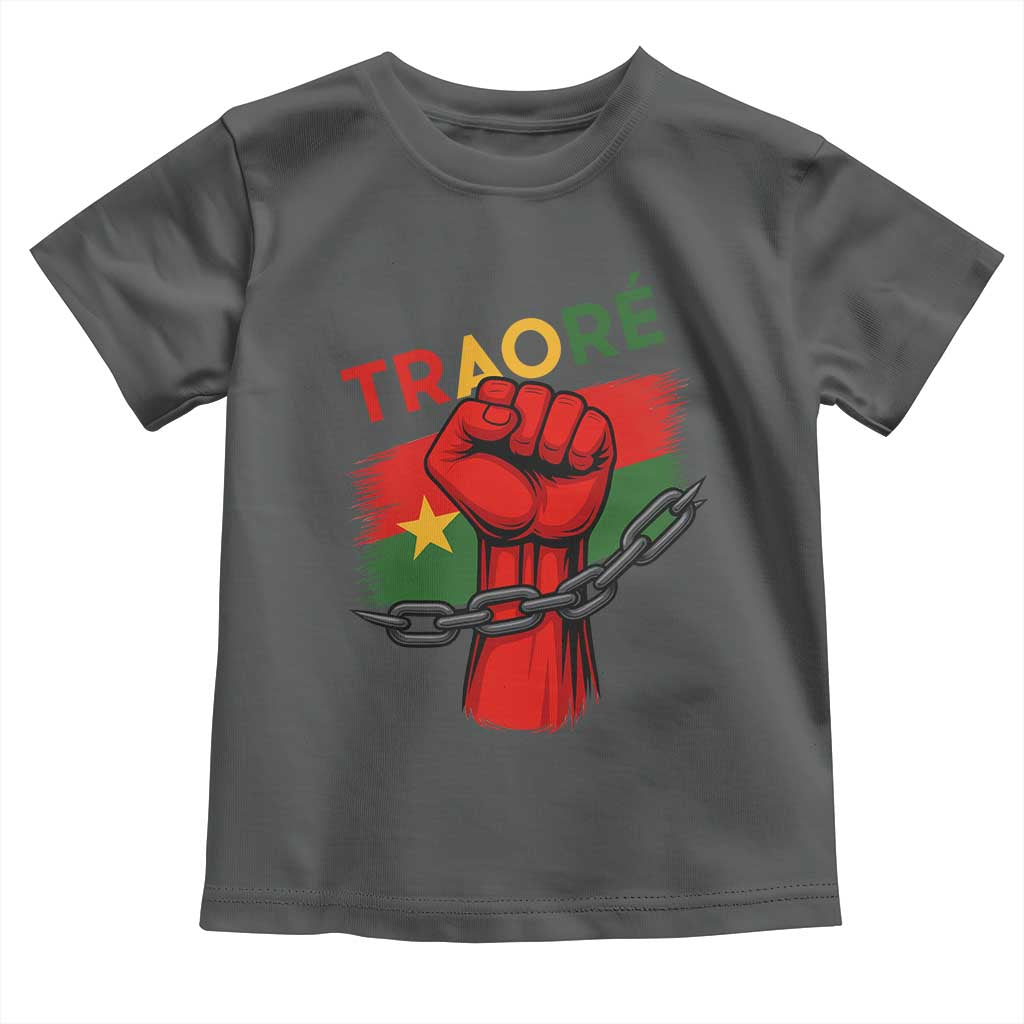Traoré 2025 Burkina Faso Flag Toddler T Shirt Raised Fist Broken Chains