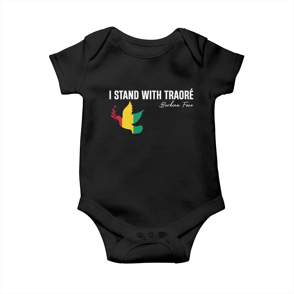 I Stand With Traoré Baby Onesie Burkina Faso Peace Dove