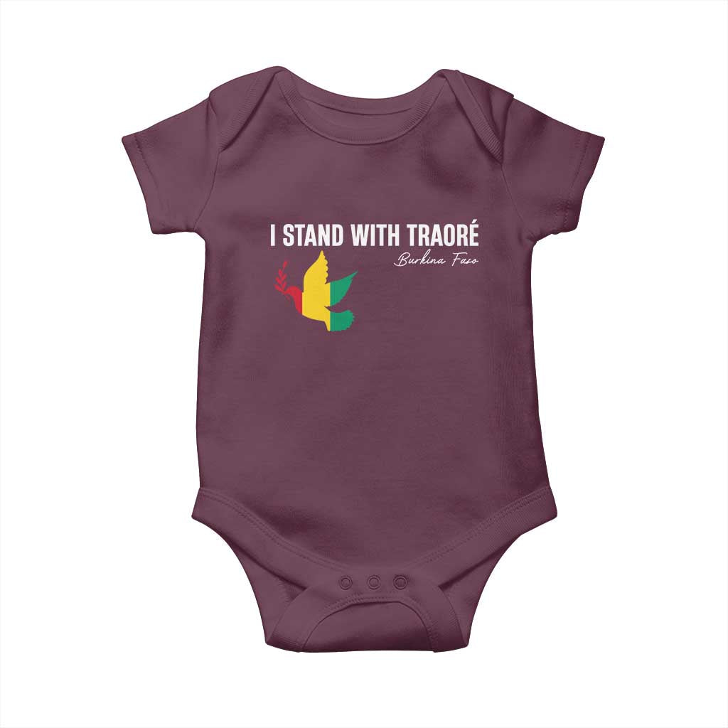 I Stand With Traoré Baby Onesie Burkina Faso Peace Dove