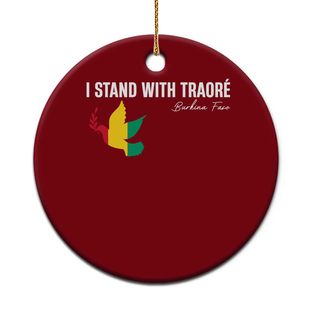 I Stand With Traoré Ceramic Ornament Burkina Faso Peace Dove - Wonder Print Shop