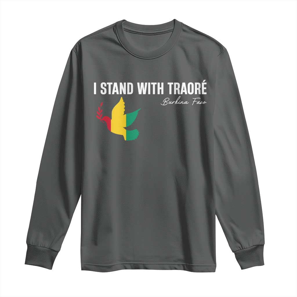 I Stand With Traoré Long Sleeve Shirt Burkina Faso Peace Dove