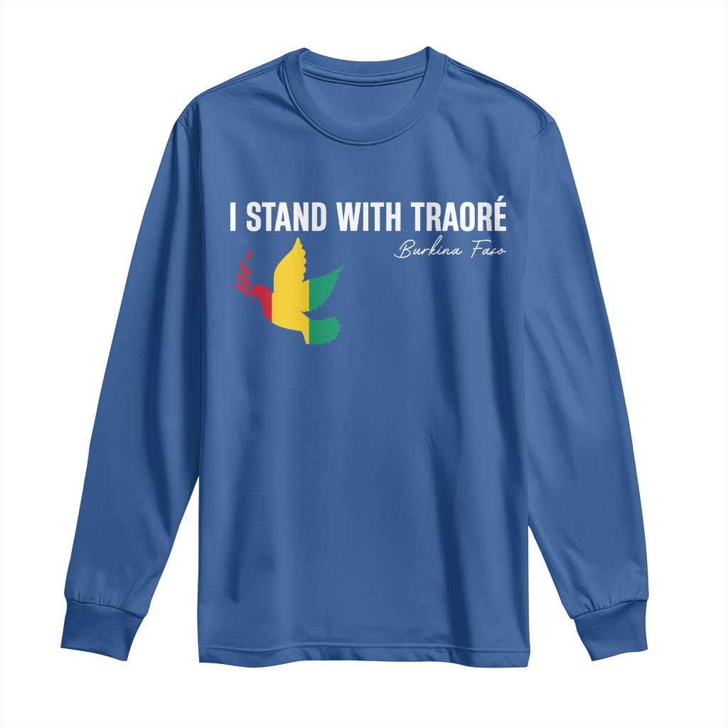 I Stand With Traoré Long Sleeve Shirt Burkina Faso Peace Dove