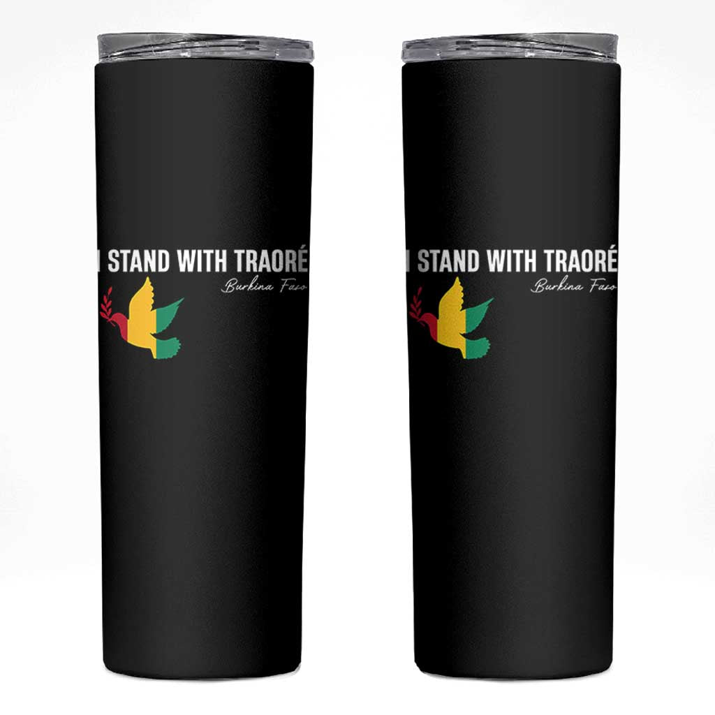 I Stand With Traoré Skinny Tumbler Burkina Faso Peace Dove