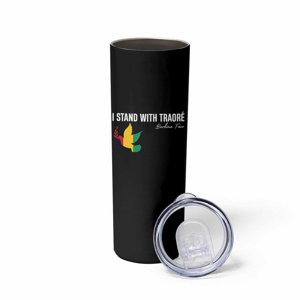 I Stand With Traoré Skinny Tumbler Burkina Faso Peace Dove