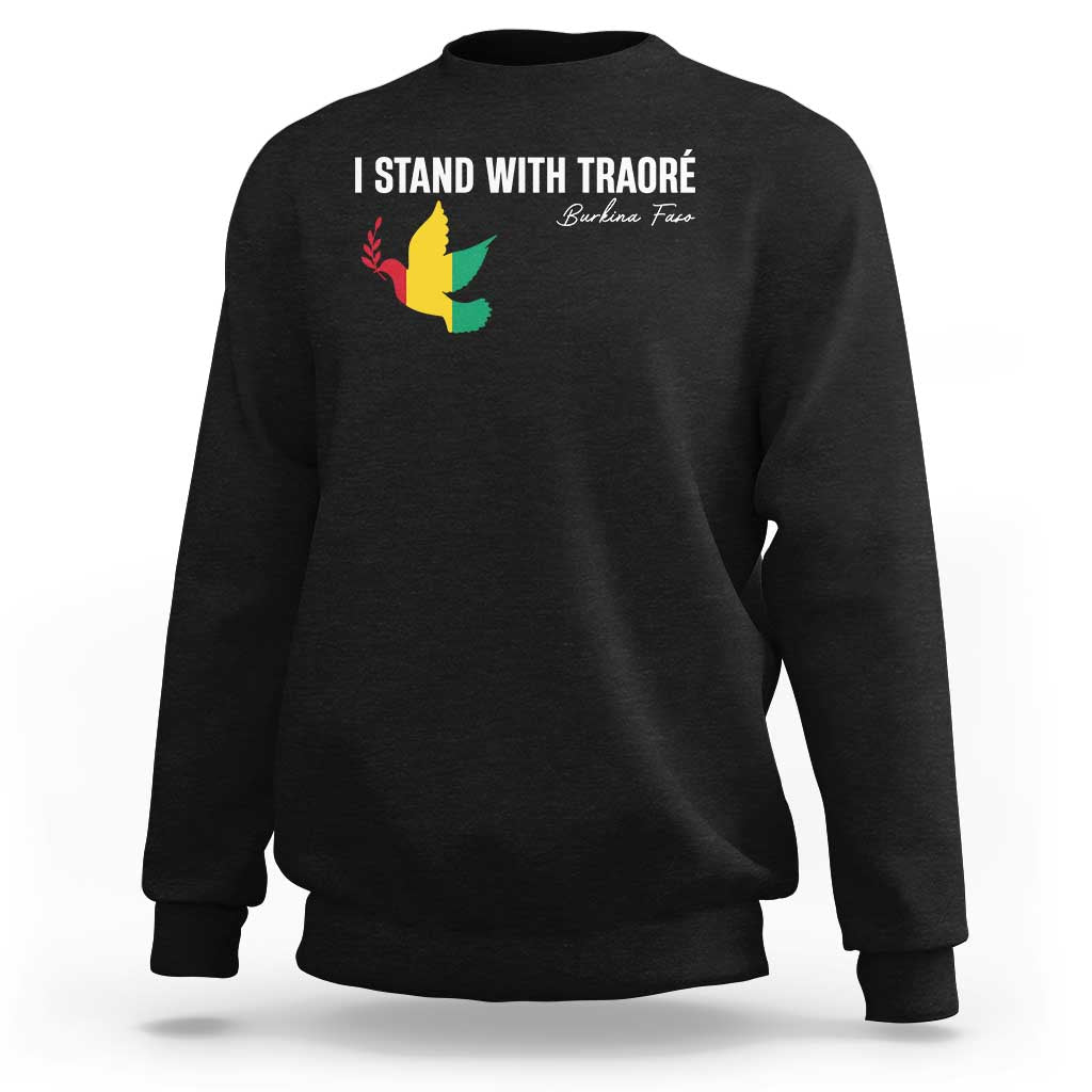 I Stand With Traoré Sweatshirt Burkina Faso Peace Dove