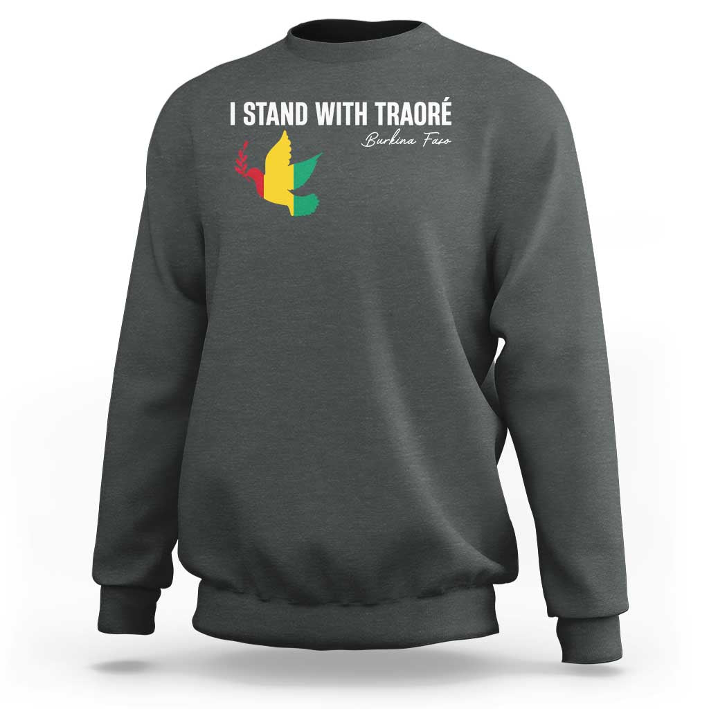 I Stand With Traoré Sweatshirt Burkina Faso Peace Dove
