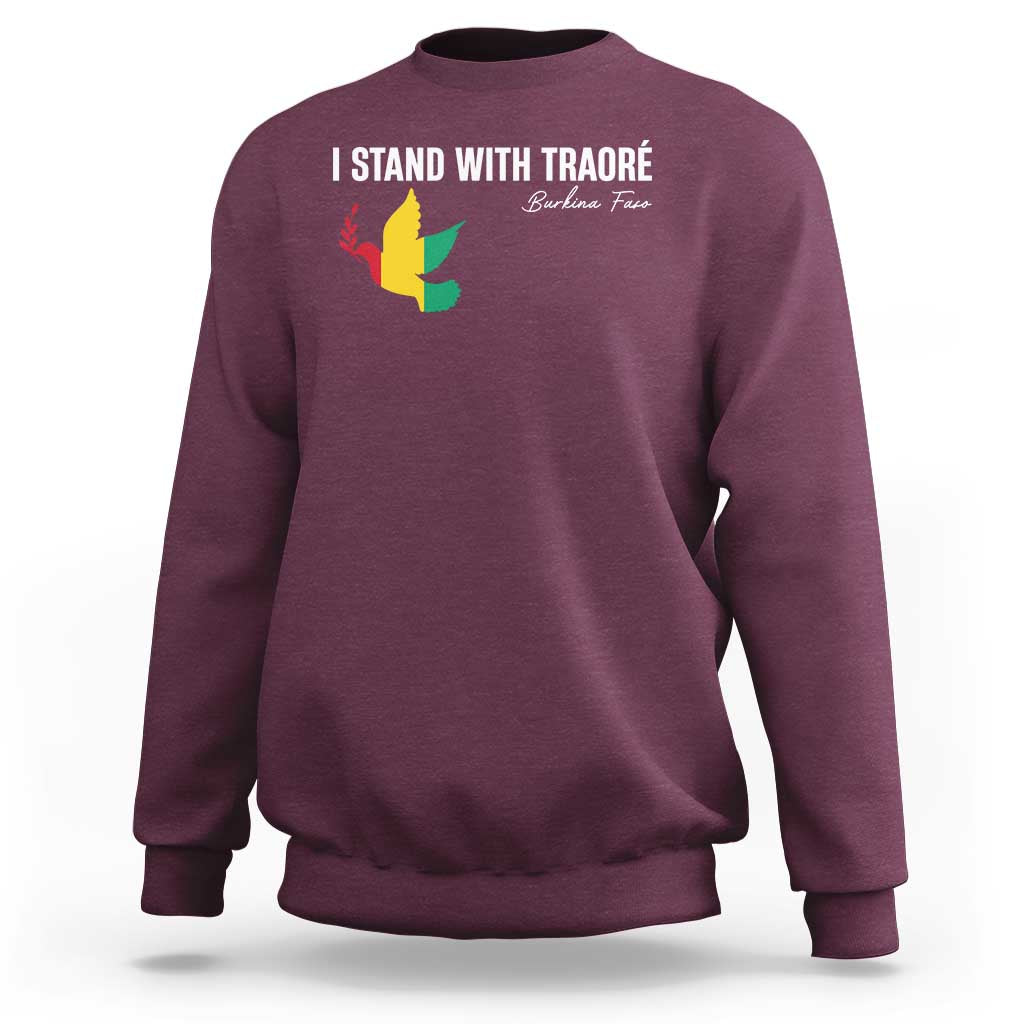 I Stand With Traoré Sweatshirt Burkina Faso Peace Dove
