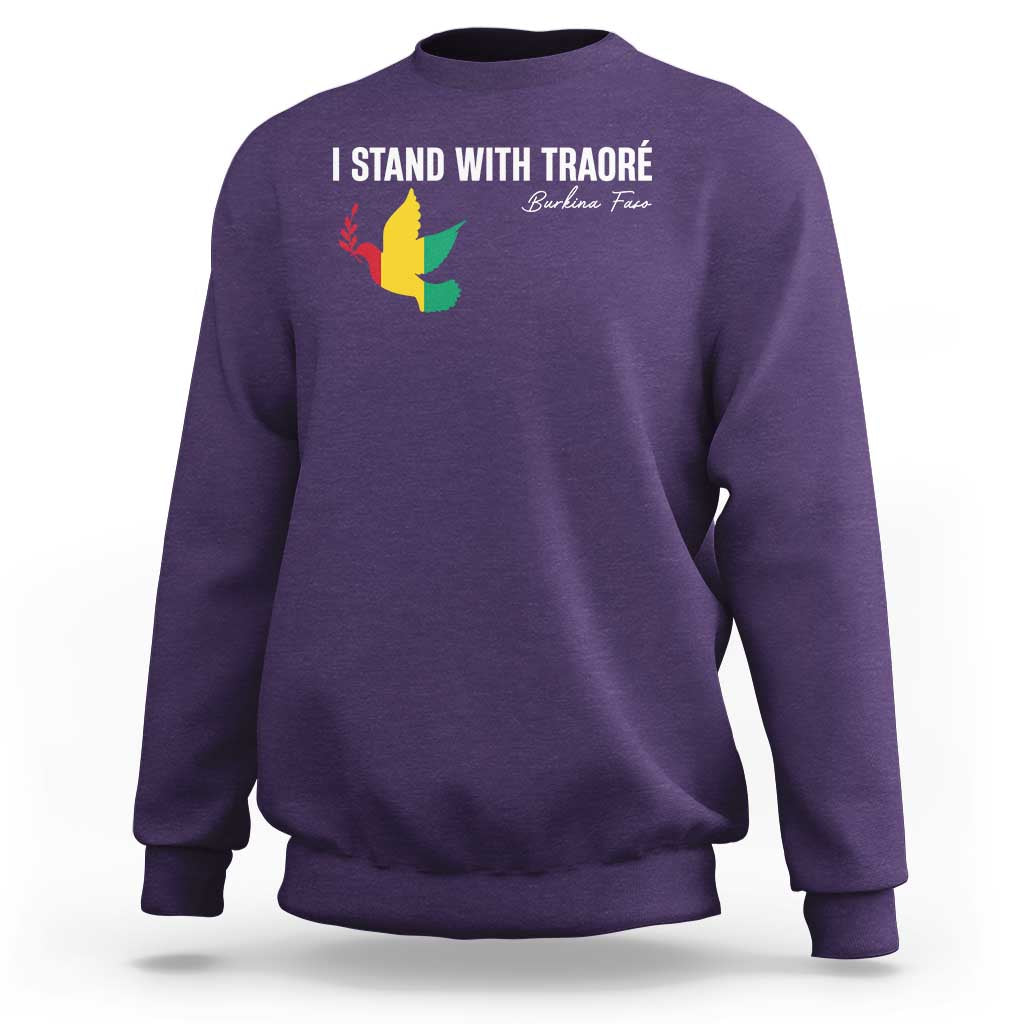 I Stand With Traoré Sweatshirt Burkina Faso Peace Dove