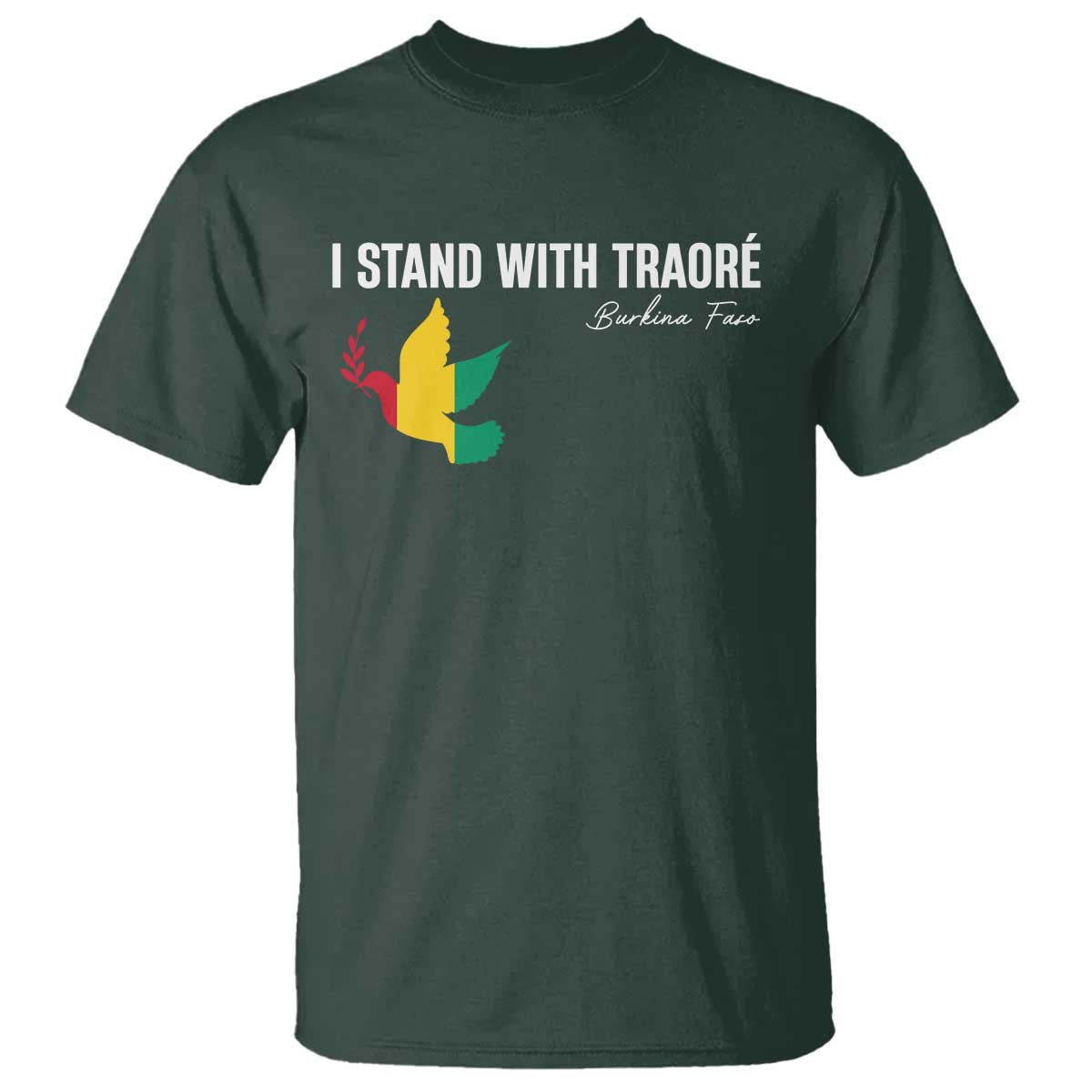 I Stand With Traoré T Shirt Burkina Faso Peace Dove