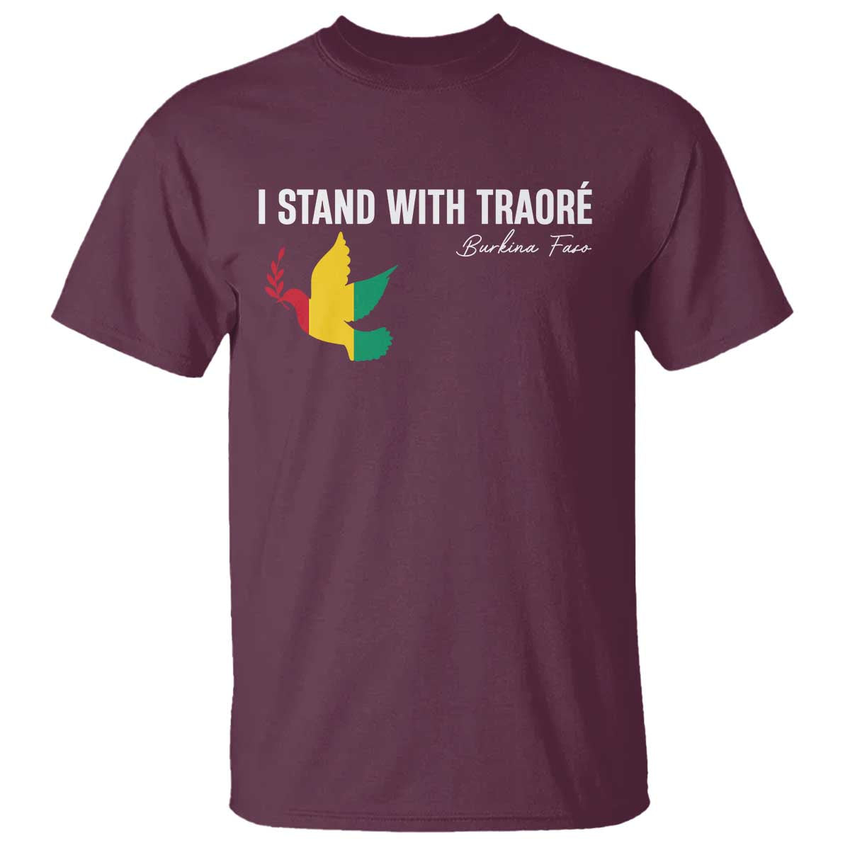 I Stand With Traoré T Shirt Burkina Faso Peace Dove