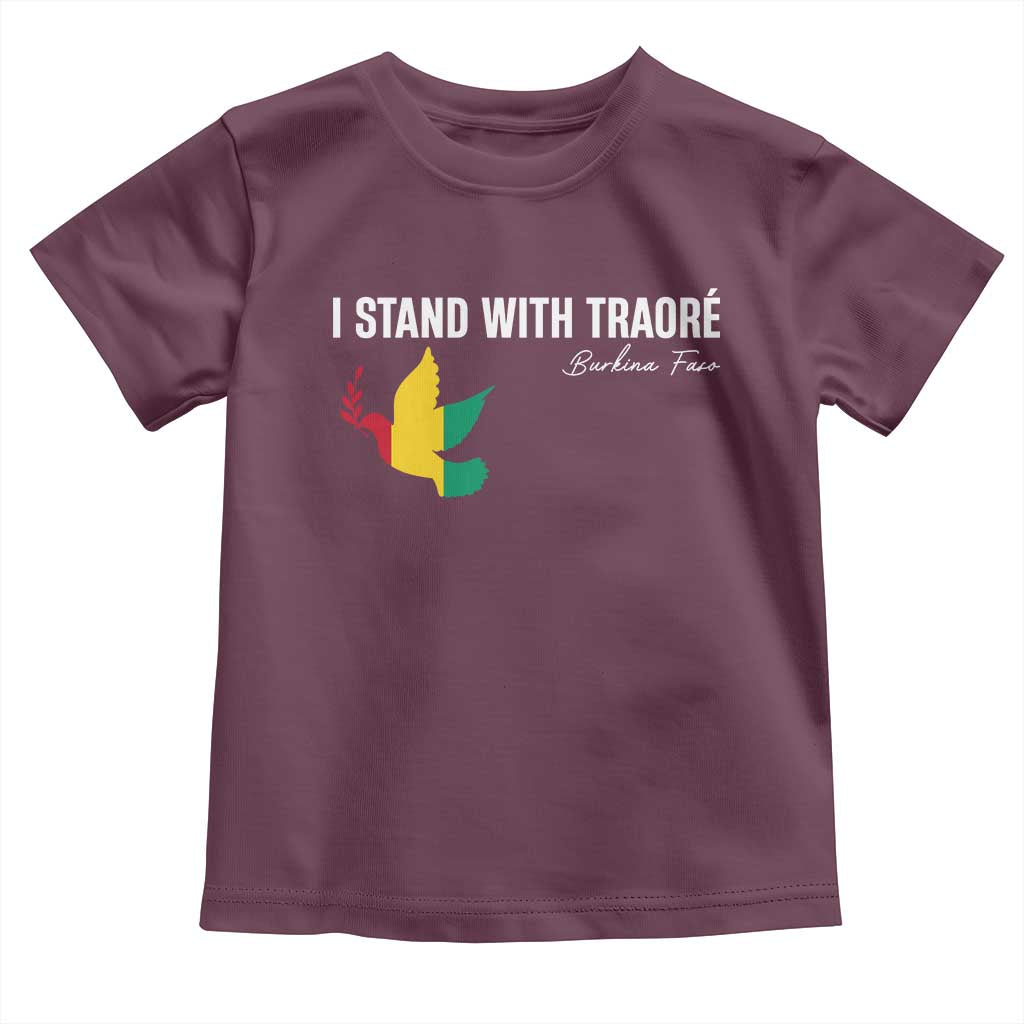 I Stand With Traoré Toddler T Shirt Burkina Faso Peace Dove