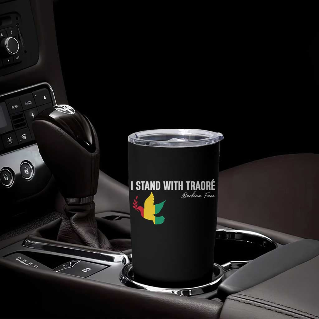 I Stand With Traoré Tumbler Cup Burkina Faso Peace Dove