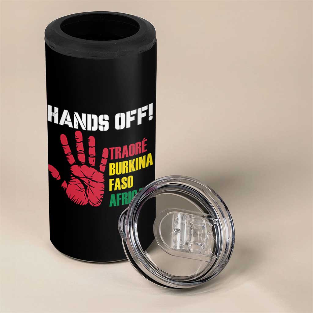 Hands Off Traoré Burkina Faso Africa 4 in 1 Can Cooler Tumbler