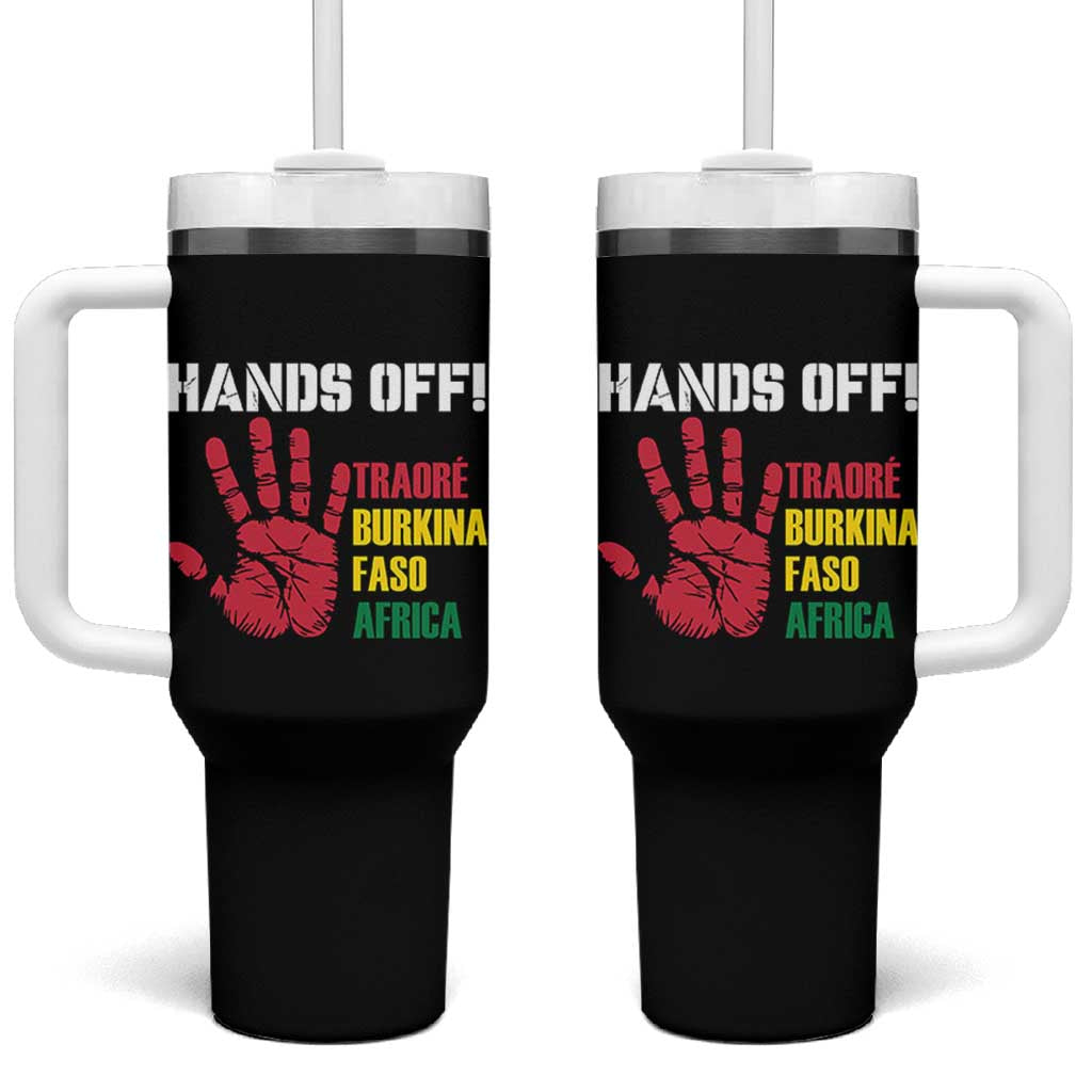 Hands Off Traoré Burkina Faso Africa Tumbler With Handle