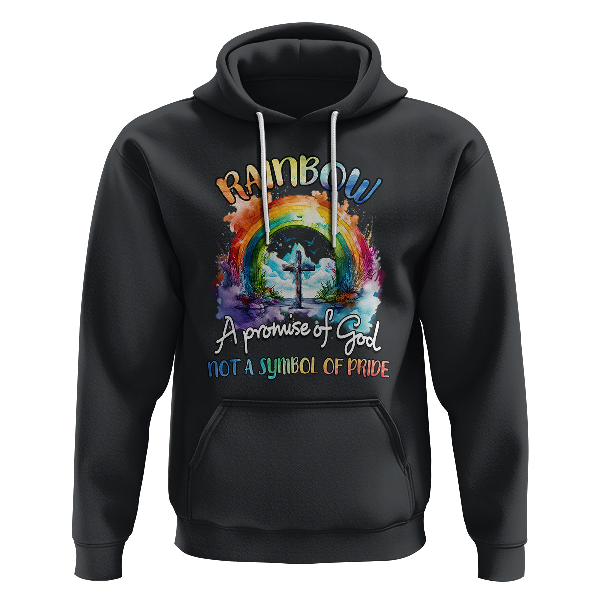 God's Promise Hoodie Rainbow A Promise Of God Not A Symbol Of Pride - Wonder Print Shop