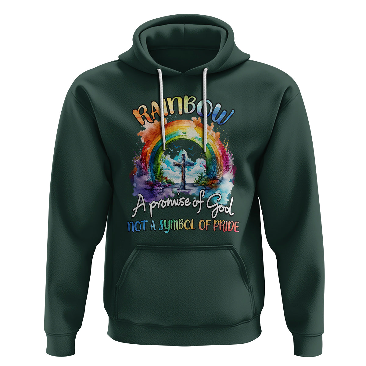 God's Promise Hoodie Rainbow A Promise Of God Not A Symbol Of Pride - Wonder Print Shop