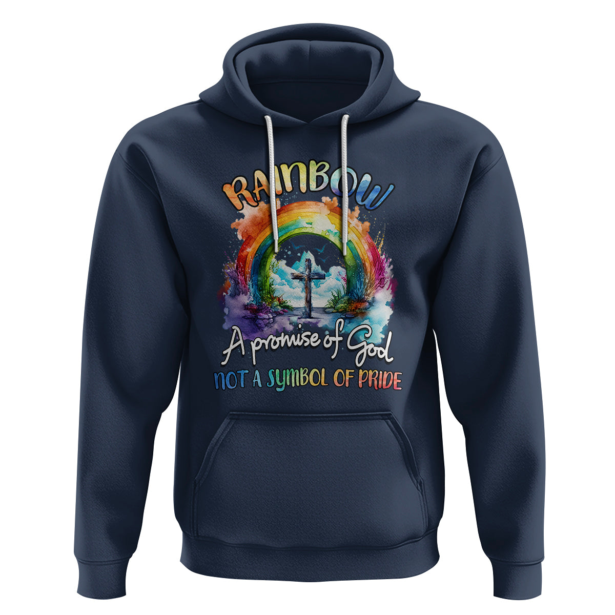 God's Promise Hoodie Rainbow A Promise Of God Not A Symbol Of Pride - Wonder Print Shop
