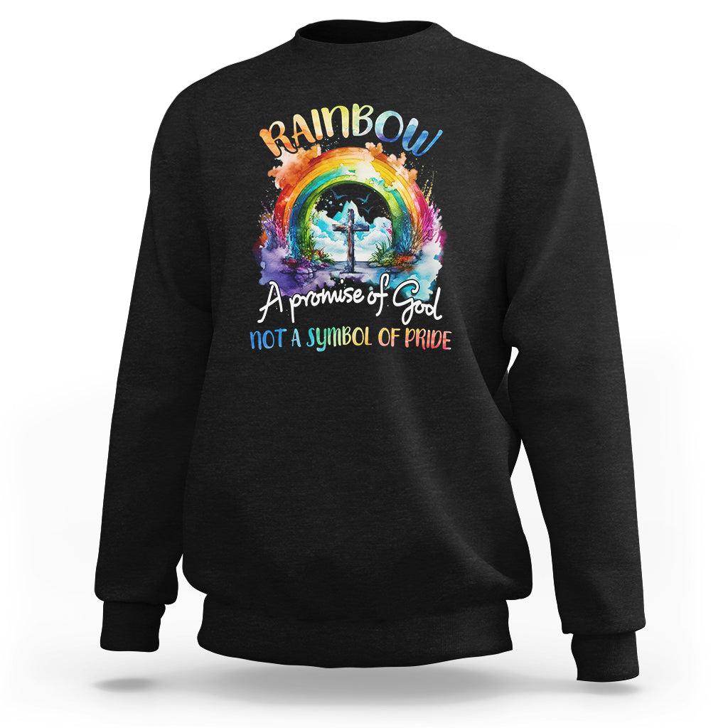 God's Promise Sweatshirt Rainbow A Promise Of God Not A Symbol Of Pride - Wonder Print Shop