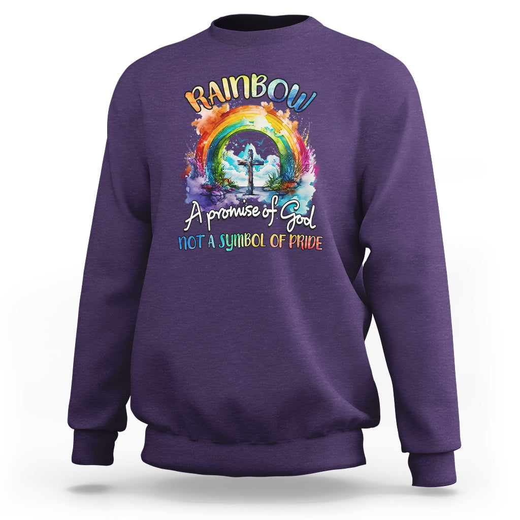 God's Promise Sweatshirt Rainbow A Promise Of God Not A Symbol Of Pride - Wonder Print Shop