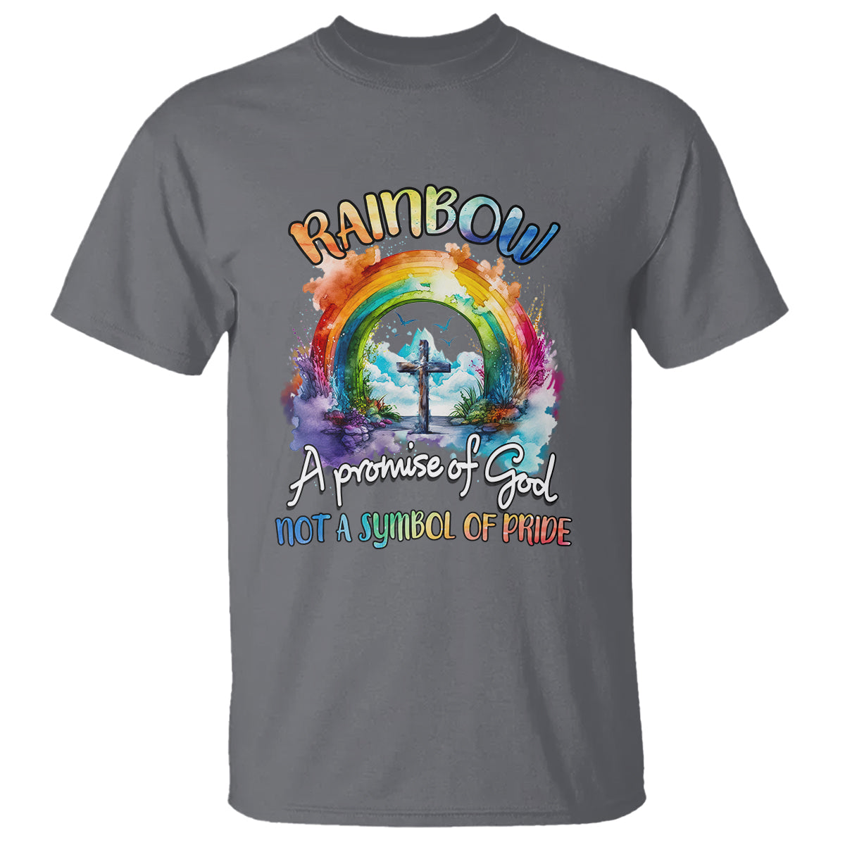 God's Promise T Shirt Rainbow A Promise Of God Not A Symbol Of Pride - Wonder Print Shop