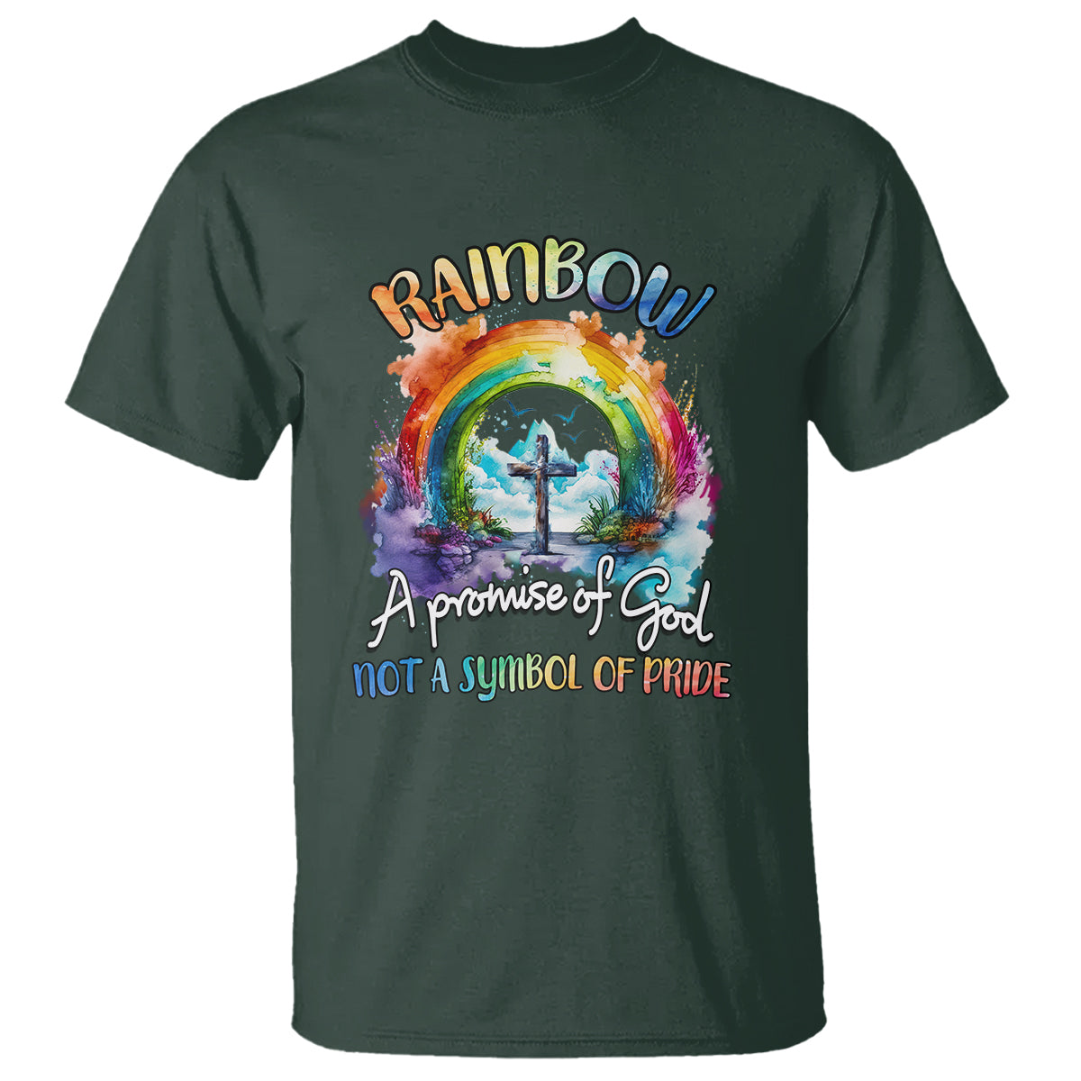 God's Promise T Shirt Rainbow A Promise Of God Not A Symbol Of Pride - Wonder Print Shop