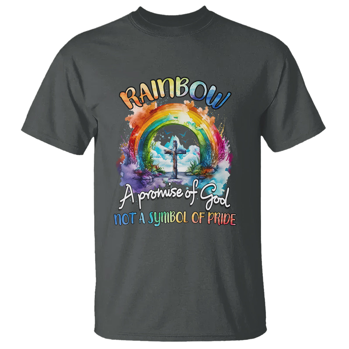 God's Promise T Shirt Rainbow A Promise Of God Not A Symbol Of Pride - Wonder Print Shop