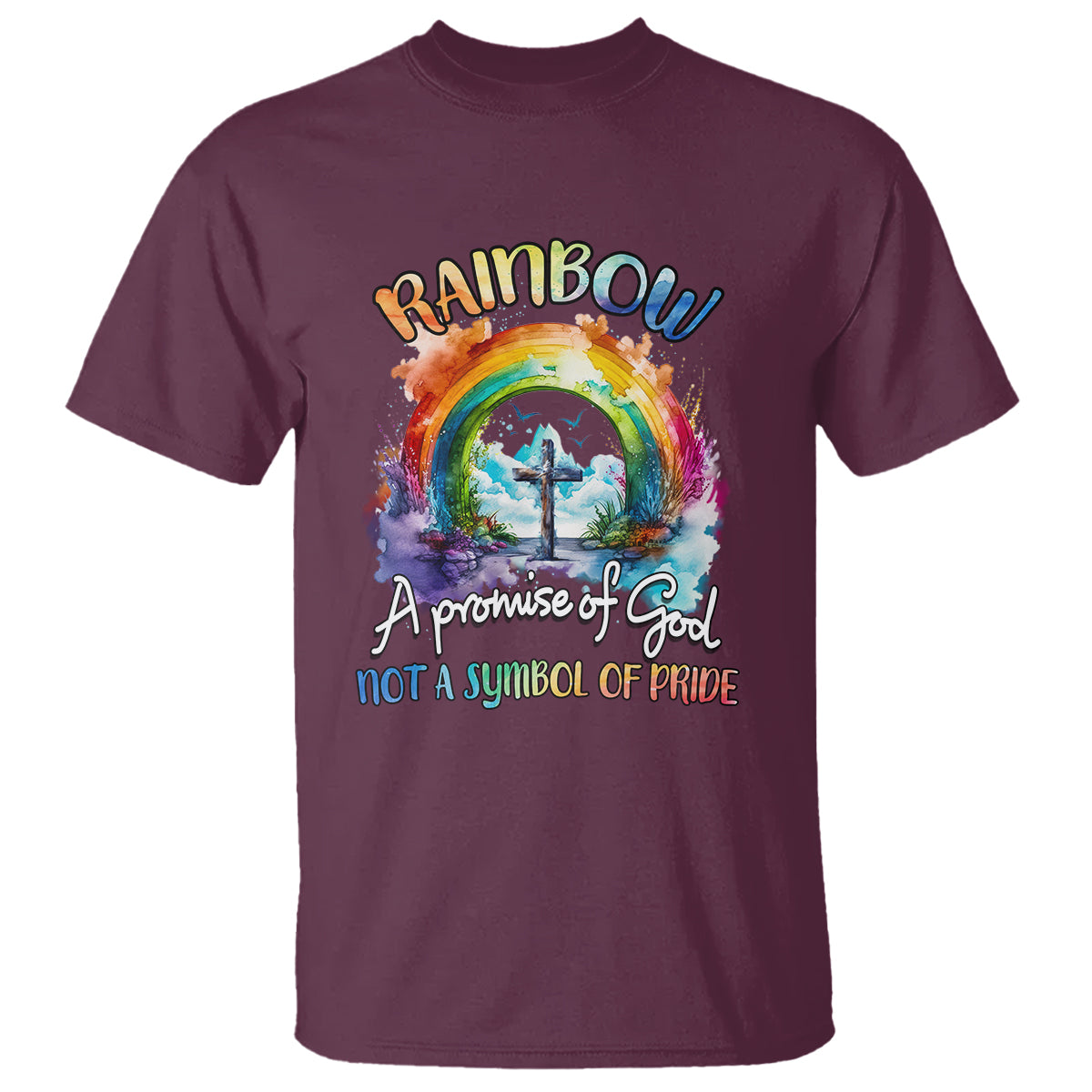 God's Promise T Shirt Rainbow A Promise Of God Not A Symbol Of Pride - Wonder Print Shop