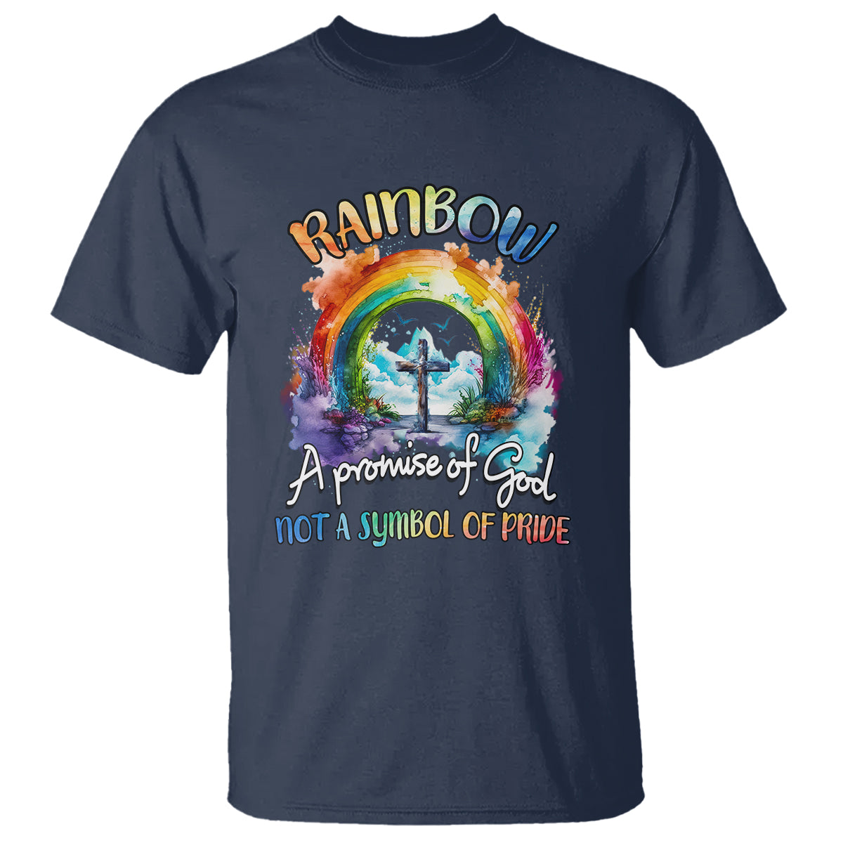 God's Promise T Shirt Rainbow A Promise Of God Not A Symbol Of Pride - Wonder Print Shop