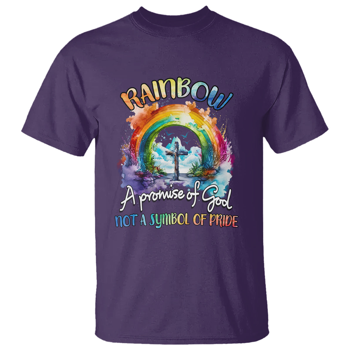 God's Promise T Shirt Rainbow A Promise Of God Not A Symbol Of Pride - Wonder Print Shop