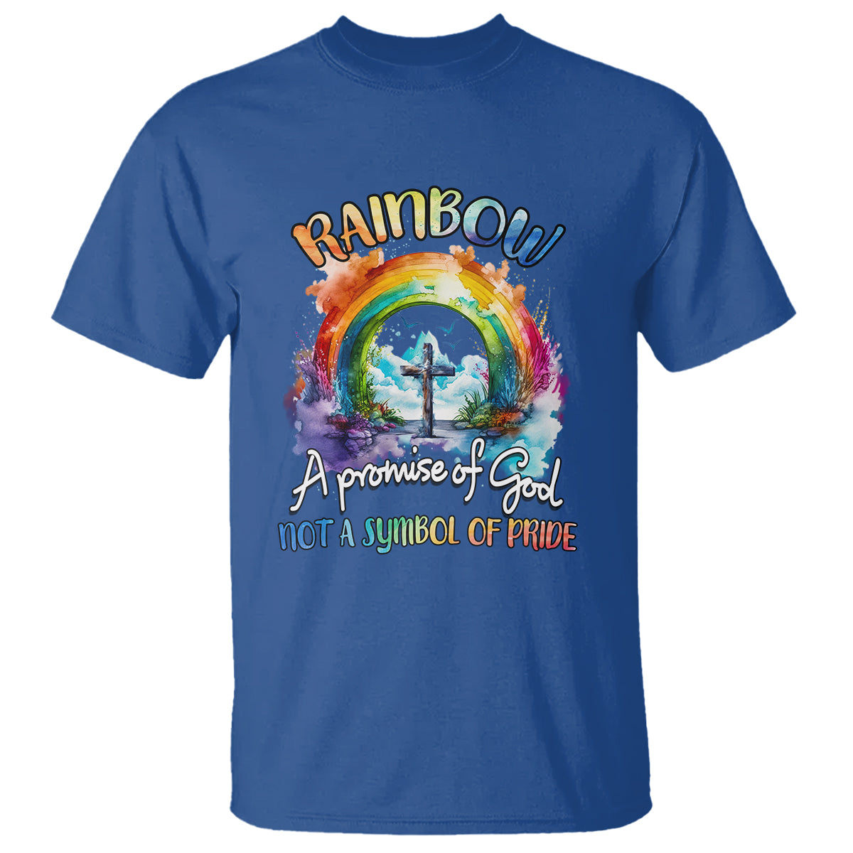 God's Promise T Shirt Rainbow A Promise Of God Not A Symbol Of Pride - Wonder Print Shop
