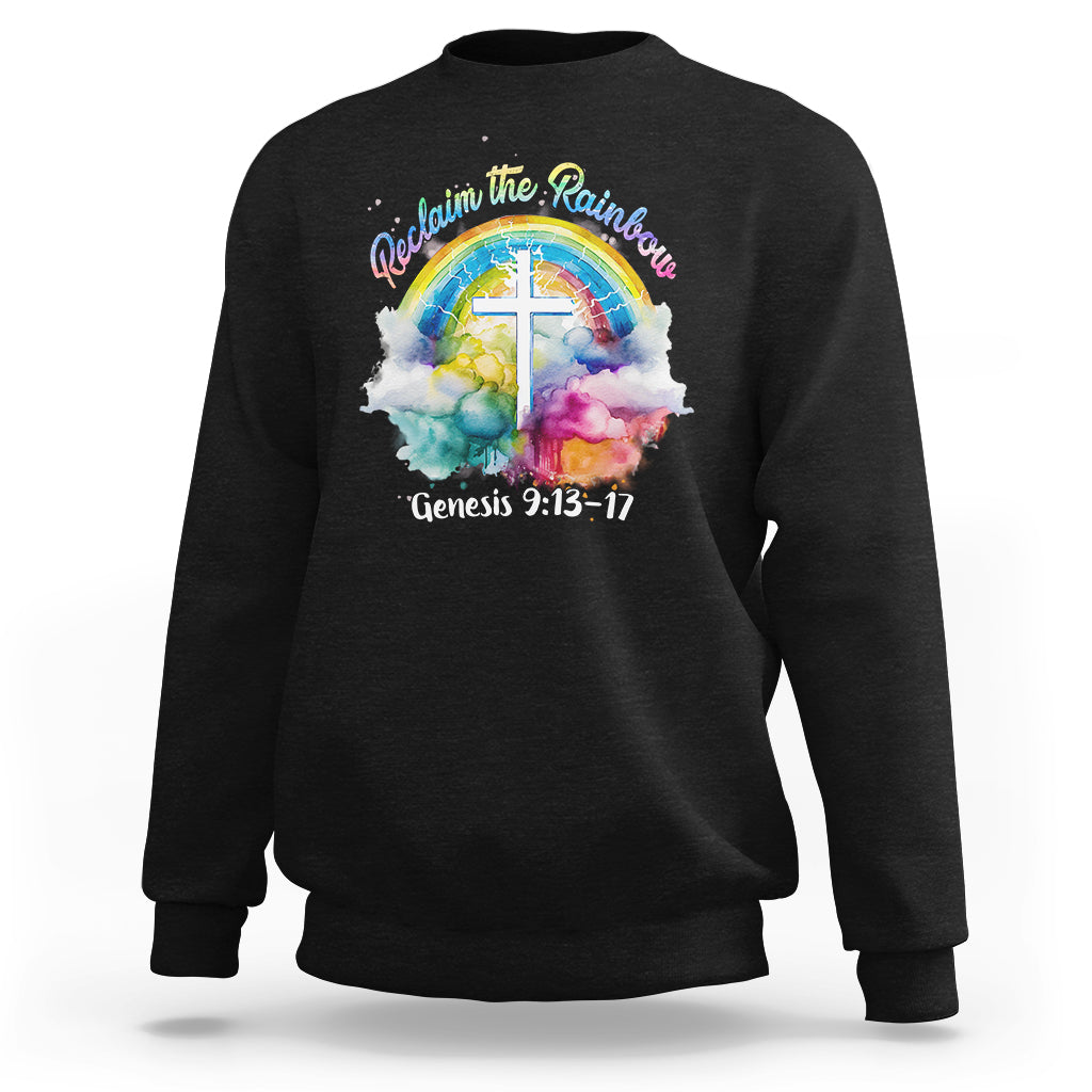God's Promise Sweatshirt Reclaim The Rainbow Genesis 9:13-17 - Wonder Print Shop