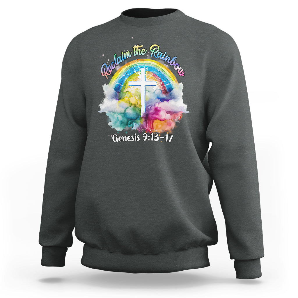 God's Promise Sweatshirt Reclaim The Rainbow Genesis 9:13-17 - Wonder Print Shop