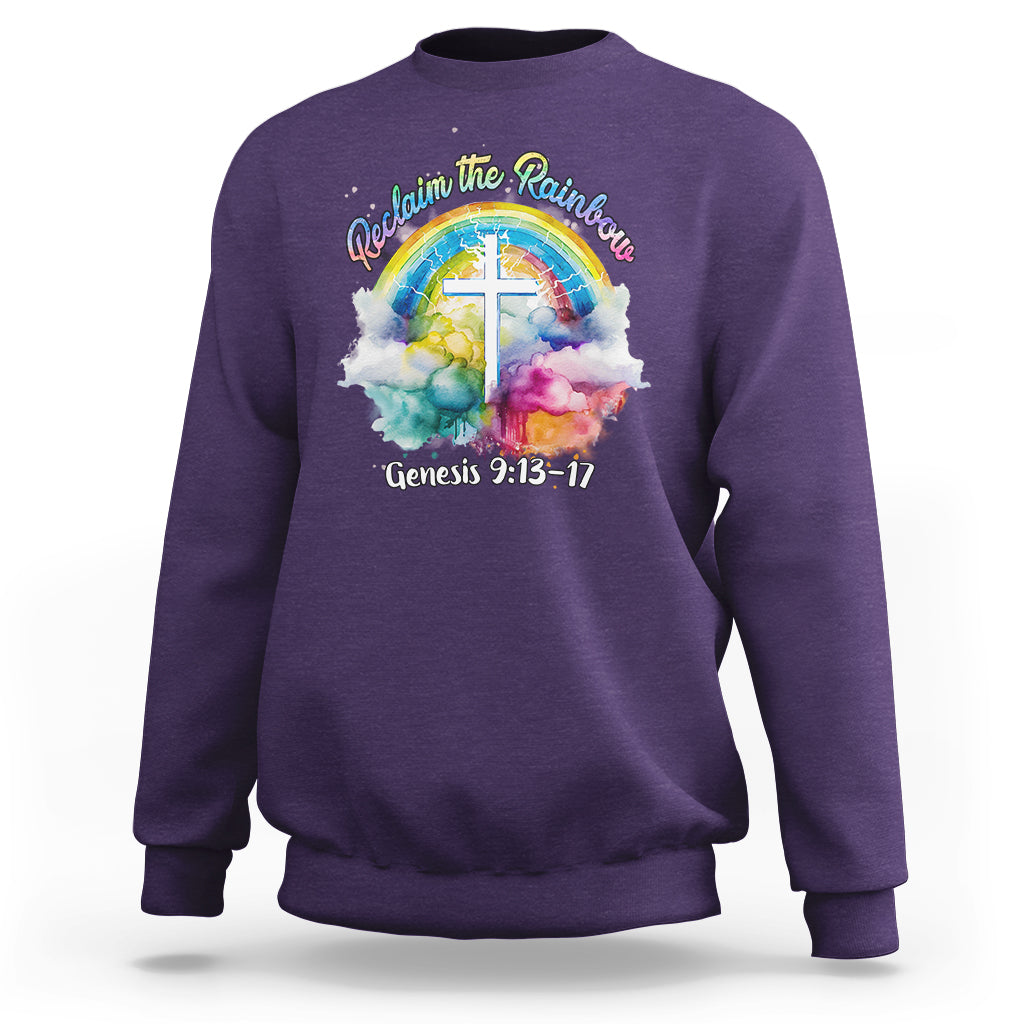 God's Promise Sweatshirt Reclaim The Rainbow Genesis 9:13-17 - Wonder Print Shop