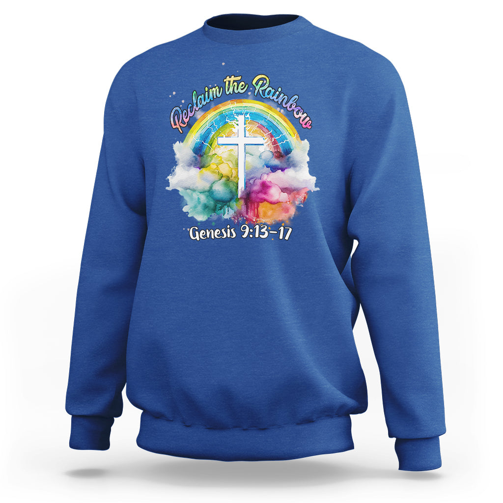 God's Promise Sweatshirt Reclaim The Rainbow Genesis 9:13-17 - Wonder Print Shop