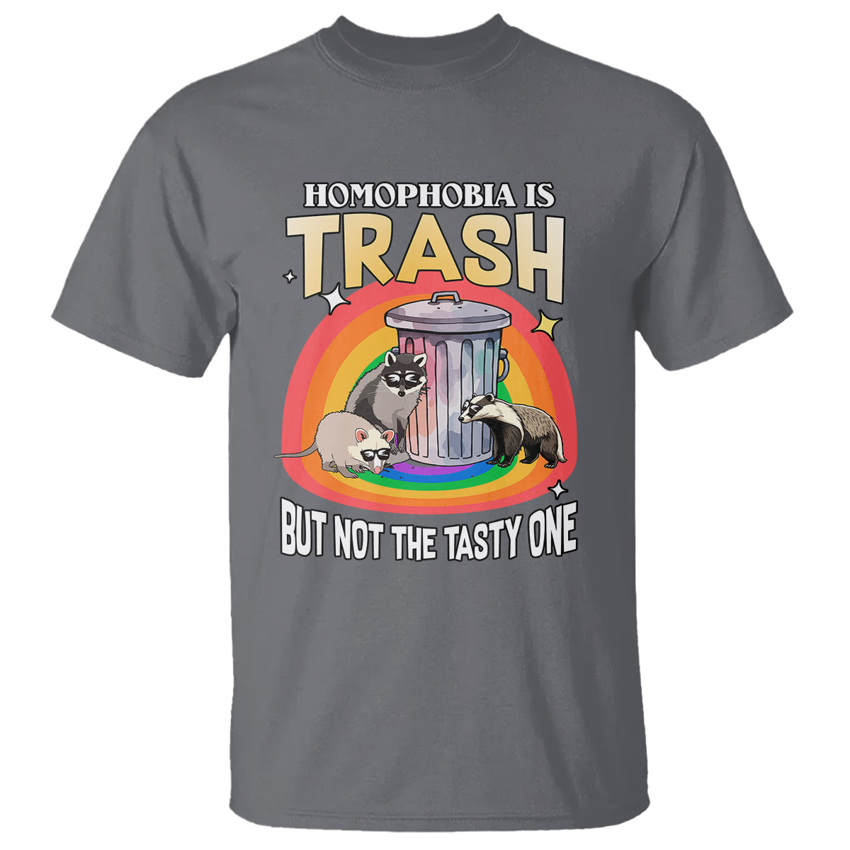 Sarcastic LGBT T Shirt Homophobia Is Trash Gay Pride Raccoon Opossum Ally - Wonder Print Shop