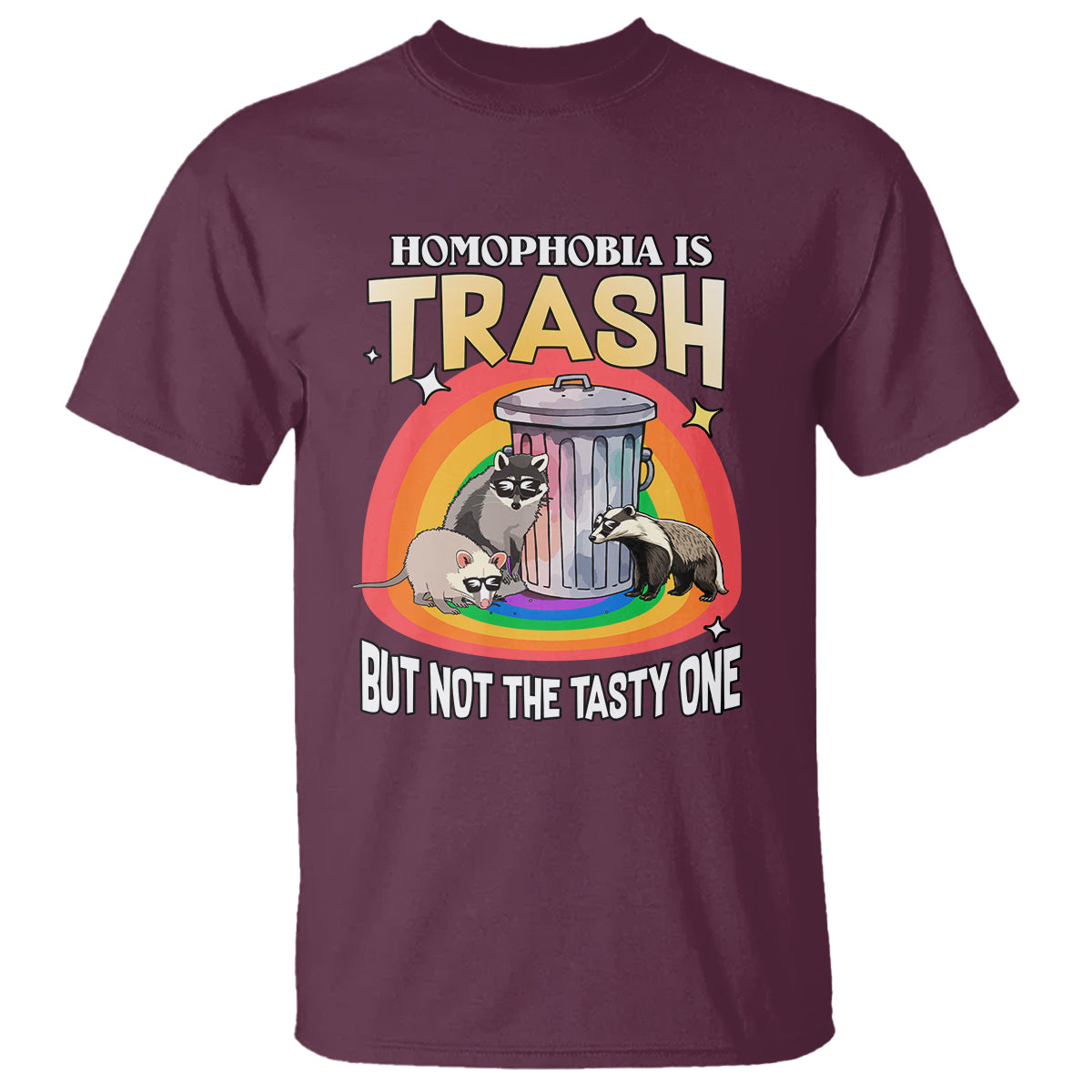 Sarcastic LGBT T Shirt Homophobia Is Trash Gay Pride Raccoon Opossum Ally - Wonder Print Shop