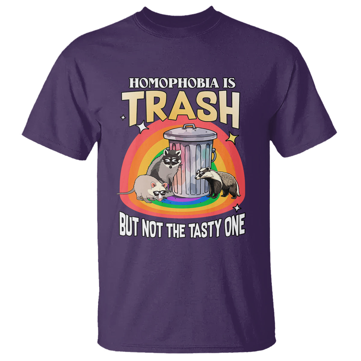 Sarcastic LGBT T Shirt Homophobia Is Trash Gay Pride Raccoon Opossum Ally - Wonder Print Shop